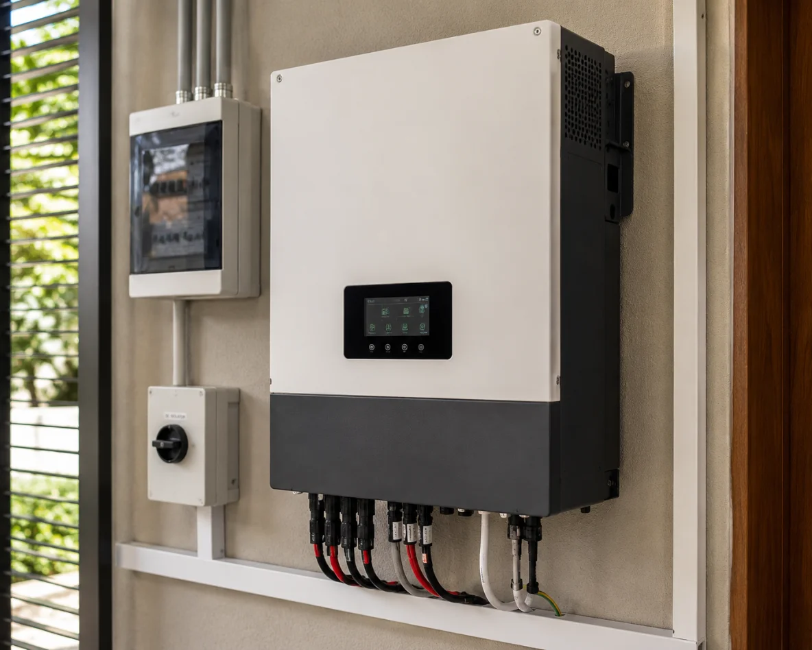 Wall-mounted hybrid solar inverter