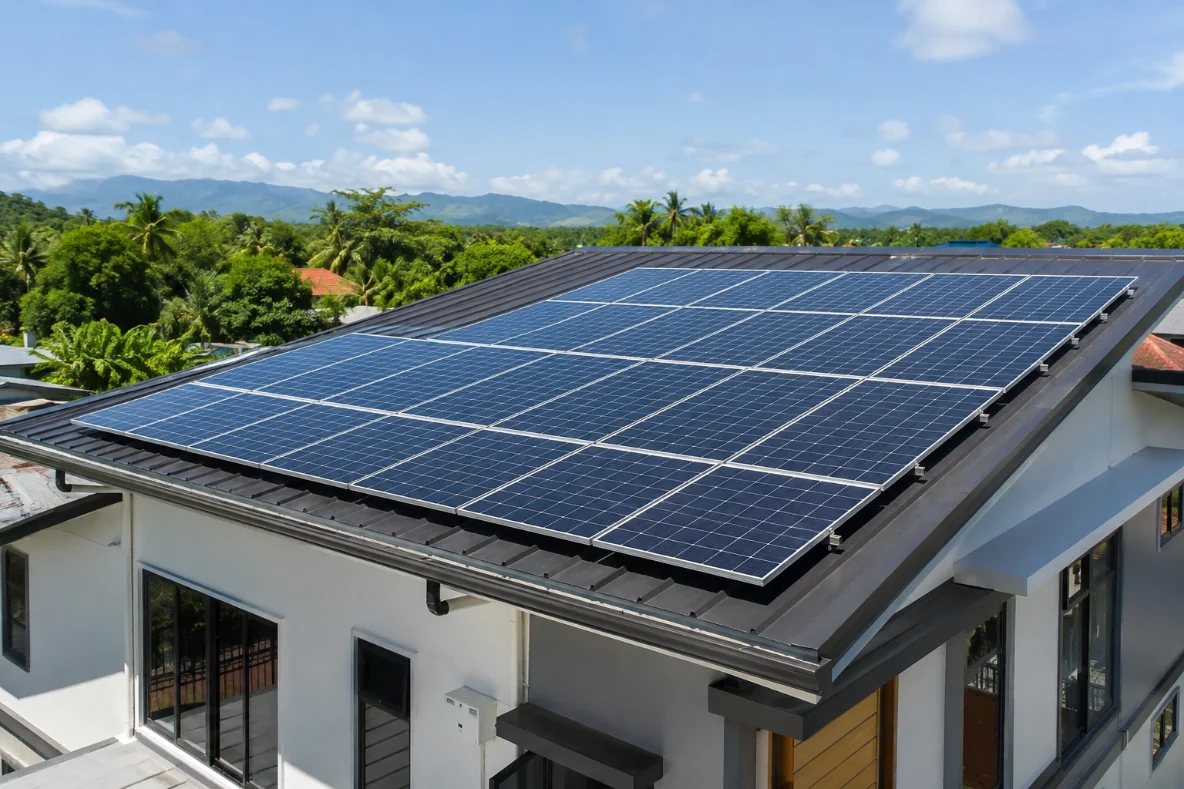 Solar panels installed on a residential rooftop